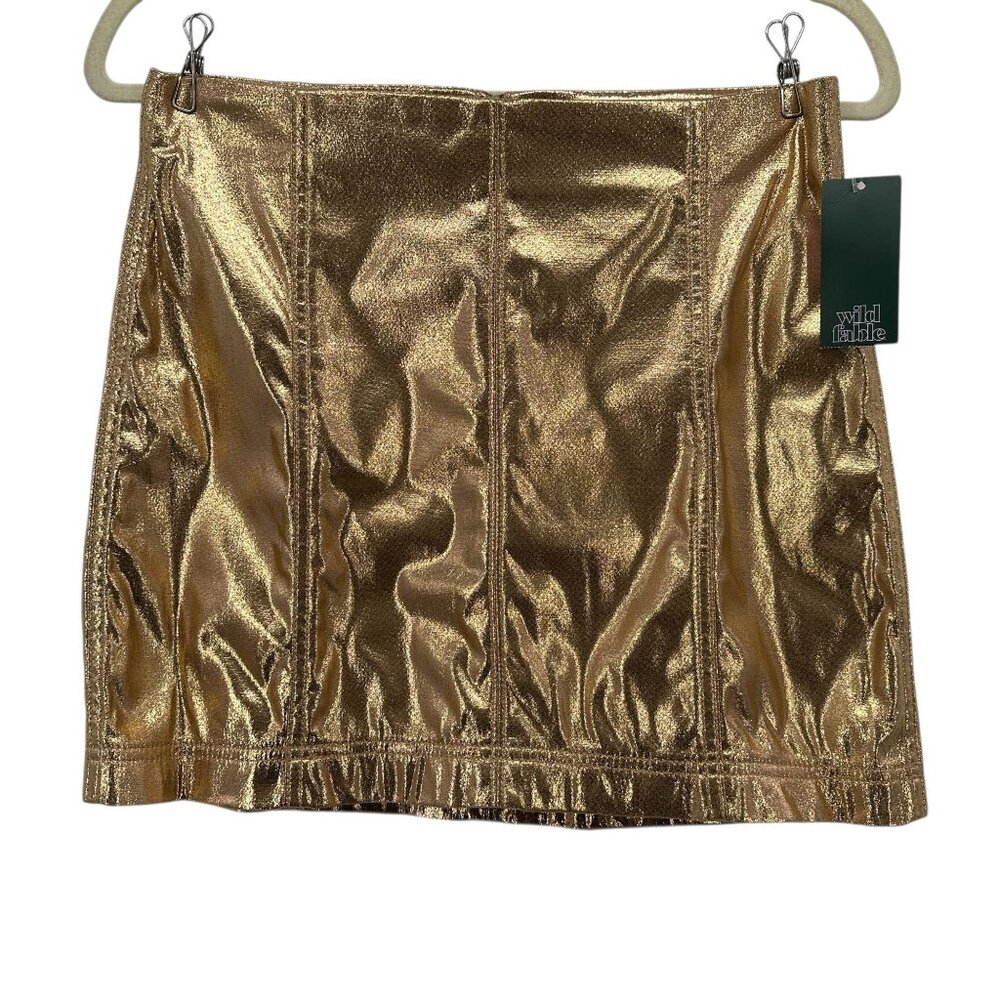 NEW Wild Fable Womens 8 Skirt Champagne Rose Gold Metallic Mini Skirt Party